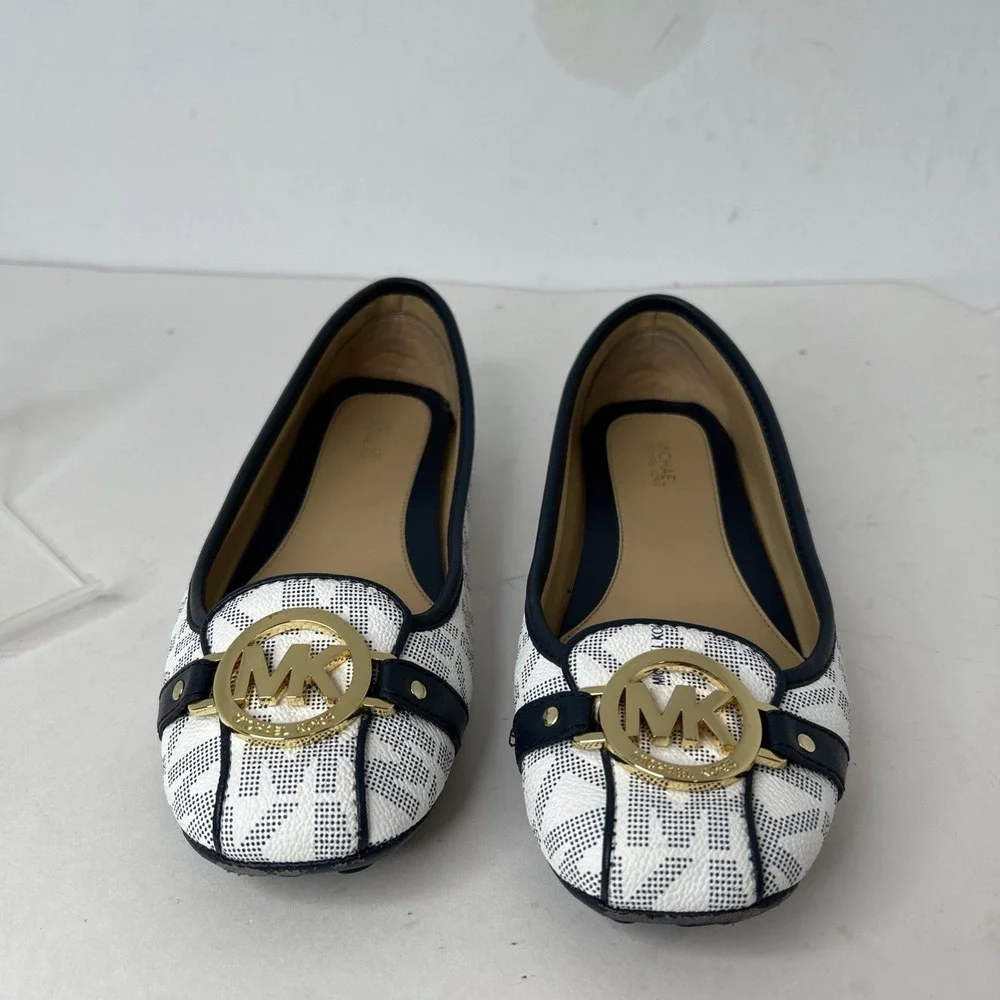 Michael Kors Logo Leather Ballet Flats Size 8‎